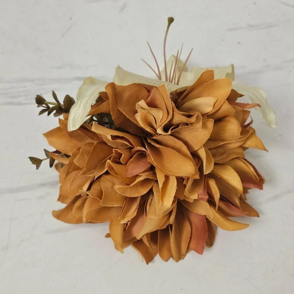 Handmade Chrysanthemum‎ & Lily Hair Flower Clip Fascinator Pinup Rockabilly Tiki